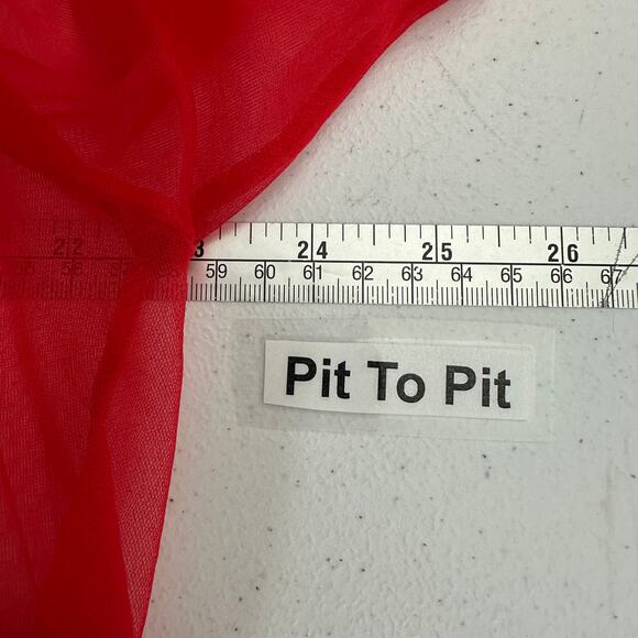 Fantasy Lingerie Women OS Red Sheer Ruffle Poet Top Whimsigoth Romantic Festival - Picture 4 of 6